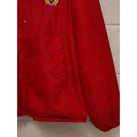 VTG Auburn Windbreaker Jacket National Sheriffs Association Red Sz L Nylon USA - Picture 6 of 10
